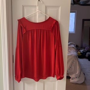 Loft Red Blouse Size Large